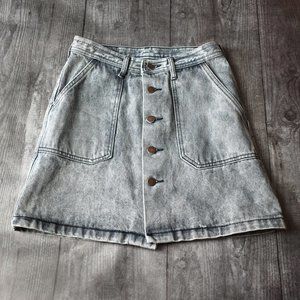 Vintage Denim Button Up Mini Skirt